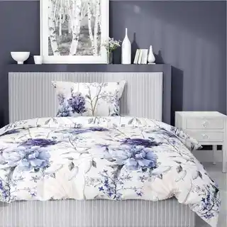 Detexpol Pościel satynowa 140x200 akwarelowe kwiaty w odcieniach lawendy 5222 A Home Satin 41