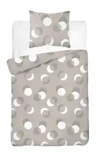 Detexpol Pościel satynowa 140x200 beżowa kółka z jedną poszewką 4921 A Home Satin 81