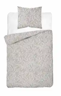 Detexpol Pościel satynowa 140x200 beżowa szara jasna liście drobne 5217 B Home Satin 41
