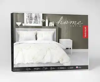 Detexpol Pościel satynowa 140x200 biała kremowa 4678 A z jedną poszewką Home Satin 40