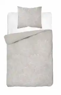 Detexpol Pościel satynowa 140x200 Home Satin 27 szara biała kwiaty