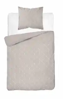 Detexpol Pościel satynowa 140x200 Home Satin 41 beżowa jasna geometryczna