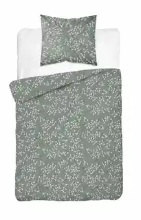 Detexpol Pościel satynowa 140x200 Home Satin 41 szałwiowa drobne liście