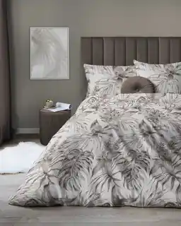 Detexpol Pościel satynowa 140x200 Home Satin 54 beżowa liście