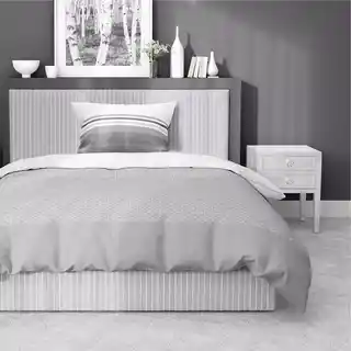 Detexpol Pościel satynowa 140x200 Home Satin 80 geometryczna biała szara