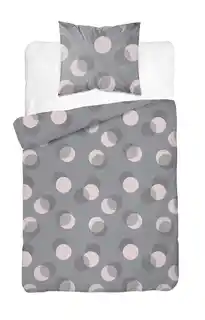 Detexpol Pościel satynowa 140x200 Home Satin 81 szara kółka