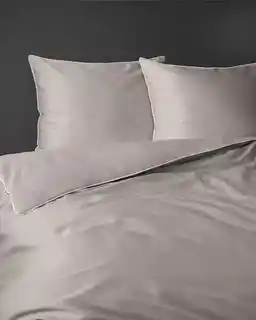 Detexpol Pościel satynowa 140x200 beżowa z lamówką, jedna poszewka 70x80 Mako Satin 62