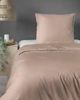 Detexpol Pościel satynowa 140x200 Mako Satin 62 brzoskwiniowa z lamówką