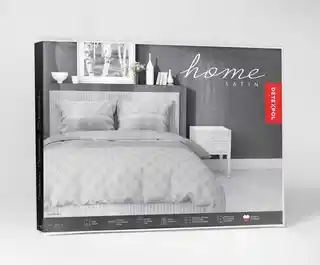 Detexpol Pościel satynowa 140x200 szara liście, jedna poszewka, Home Satin 81