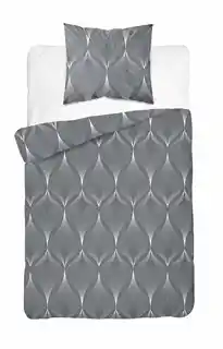 Detexpol Pościel satynowa 140x200 szara liście z jedną poszewką 4926 B Home Satin 81