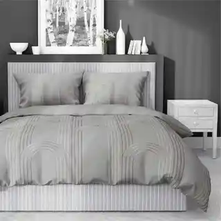 Detexpol Pościel satynowa 160x200 beżowa geometryczna 4605 A Home Satin