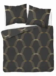 Detexpol Pościel satynowa 160x200 Home Satin 11 czarna złota ornamenty