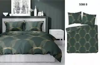 Detexpol Pościel satynowa 160x200 Home Satin 11 zielona złota ornamenty