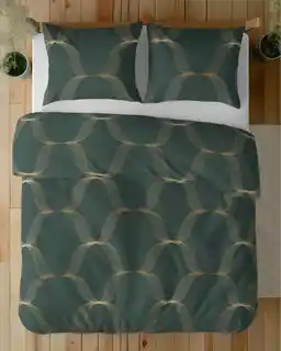 Detexpol Pościel satynowa 160x200 Home Satin 11 zielona złota ornamenty