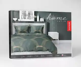 Detexpol Pościel satynowa 160x200 Home Satin 11 zielona złota ornamenty