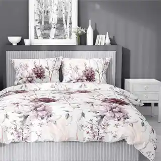 Detexpol Pościel satynowa 160x200 Home Satin 410 pudrowa różowa kwiaty