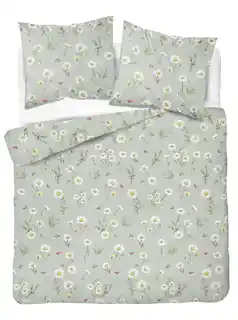 Detexpol Pościel satynowa 160x200 Home Satin 71 szałwiowa polne kwiaty