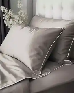 Detexpol pościel satynowa 160x200 Mako Satin 62 beżowa z lamówką