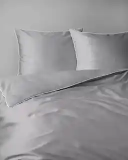 Detexpol Pościel satynowa 160x200 szara jasna z lamówką Mako Satin 62