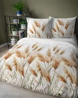 Detexpol Pościel satynowa 160x200 Trawy pampasowe złote 5329 A Home Satin 41
