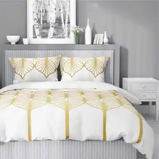 Detexpol Pościel satynowa 160x200 Złota geometria na białym tłe 5225 B Home Satin 41