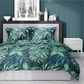 Detexpol Pościel satynowa 180x200 zielone liście Home Satin 54