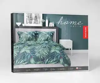 Detexpol Pościel satynowa 180x200 zielone liście Home Satin 54