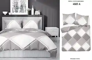 Detexpol Pościel satynowa 180x200 beżowa biała Home Satin 40, rąby
