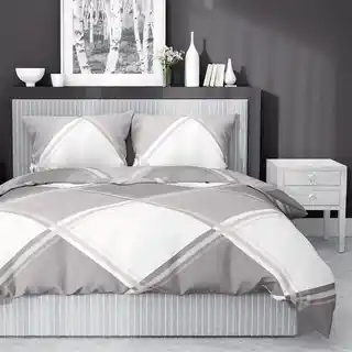 Detexpol Pościel satynowa 180x200 beżowa biała Home Satin 40, rąby