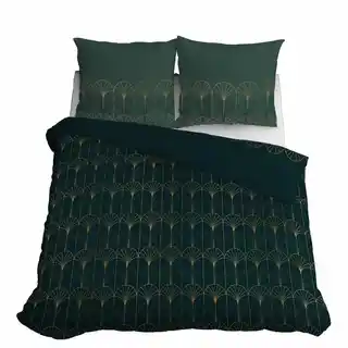 Detexpol Pościel satynowa 180x200 zielona butelkowa złota ornament 4822 B Home Satin 11