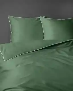 Detexpol Pościel satynowa 180x200 zielona z lamówką Mako Satin 62