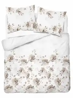 Detexpol Pościel satynowa 220x200 Beżowa brązowy kwiaty 5325 B Home Satin 41