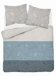 Detexpol Pościel satynowa 220x200 Home Satin 27 szara niebieska geometryczna