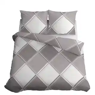 Detexpol Pościel satynowa 220x200 Home Satin 400 beżowa biała kratka