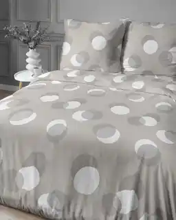 Detexpol Pościel satynowa 220x200 Home Satin 81 beżowa kółka
