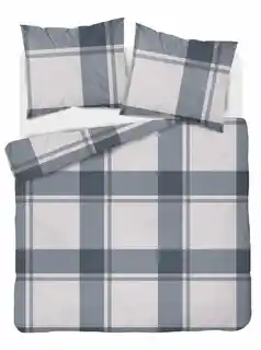 Detexpol Pościel satynowa 220x200 kratka duża szara beżowa 5218 A Home Satin 41