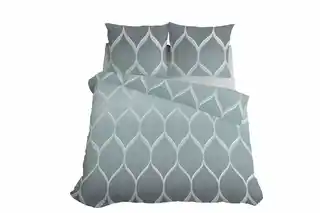 Detexpol Pościel satynowa 220x200 miętowa geometryczna 5221 A Home Satin 41