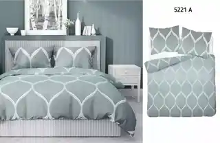 Detexpol Pościel satynowa 220x200 miętowa geometryczna 5221 A Home Satin 41
