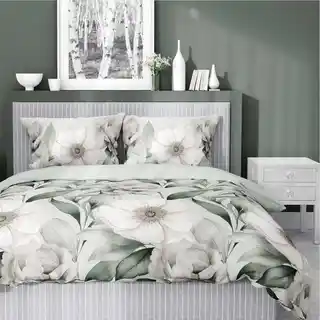 Detexpol Pościel satynowa 220x200 Romantyczna Magnolia zielona 5220 B Home Satin 41