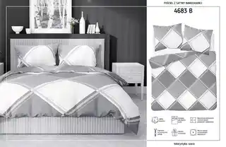 Detexpol Pościel satynowa 220x200 szara biała kratka 4683 B Home Satin 40