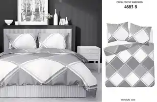 Detexpol Pościel satynowa 220x200 szara biała kratka 4683 B Home Satin 40