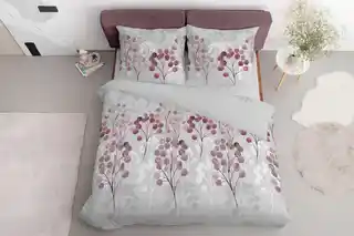 Detexpol Pościel satynowa 220x200 szara bordowa kwiaty 5223 B Home Satin 11