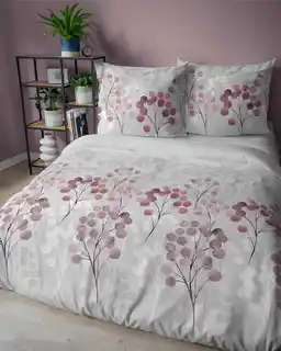 Detexpol Pościel satynowa 220x200 szara bordowa kwiaty 5223 B Home Satin 11