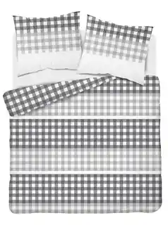 Detexpol Pościel satynowa 220x200 szara kratka A Home Satin 80