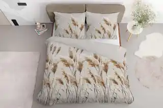Detexpol Pościel satynowa 220x200 Trawy pampasowe szara jasna 5329 B Home Satin 41