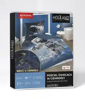Detexpol Pościel świecąca w ciemności 160x200 kosmonauta bawełniana