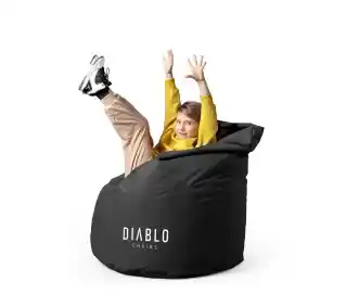 Diablo Chairs Worek Tkanina Czarny Pufa dla dzieci