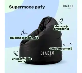 Diablo Chairs Worek Tkanina Czarny Pufa dla dzieci