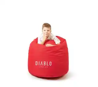 Diablo Chairs Worek Tkanina Czerwony Pufa dla dzieci
