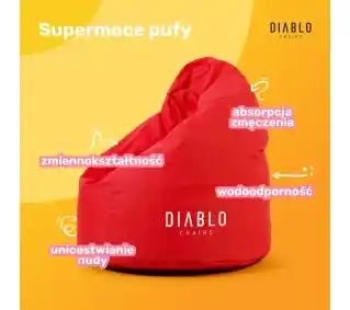 Diablo Chairs Worek Tkanina Czerwony Pufa dla dzieci